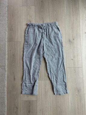 Gap linen easy pants blue pinstripes medium